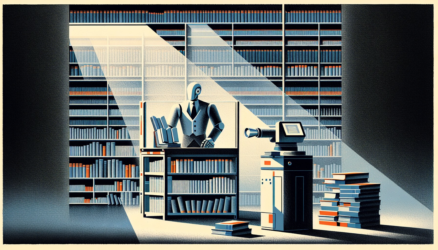 Create an editorial illustration in a stylised, non-photorealistic aesthetic. The image should have a flat 2D compositio