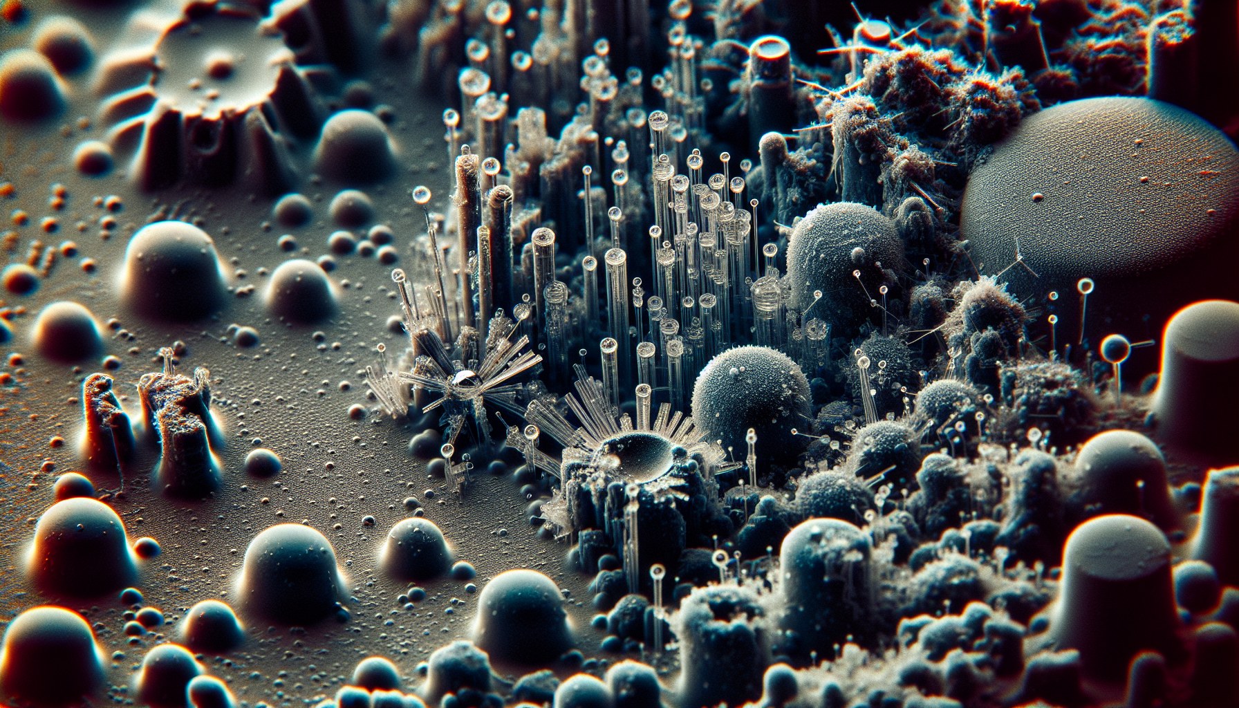 Create an extremely close-up, abstract image that emphasizes rough textures, with a focus on subjects such as: immaculat