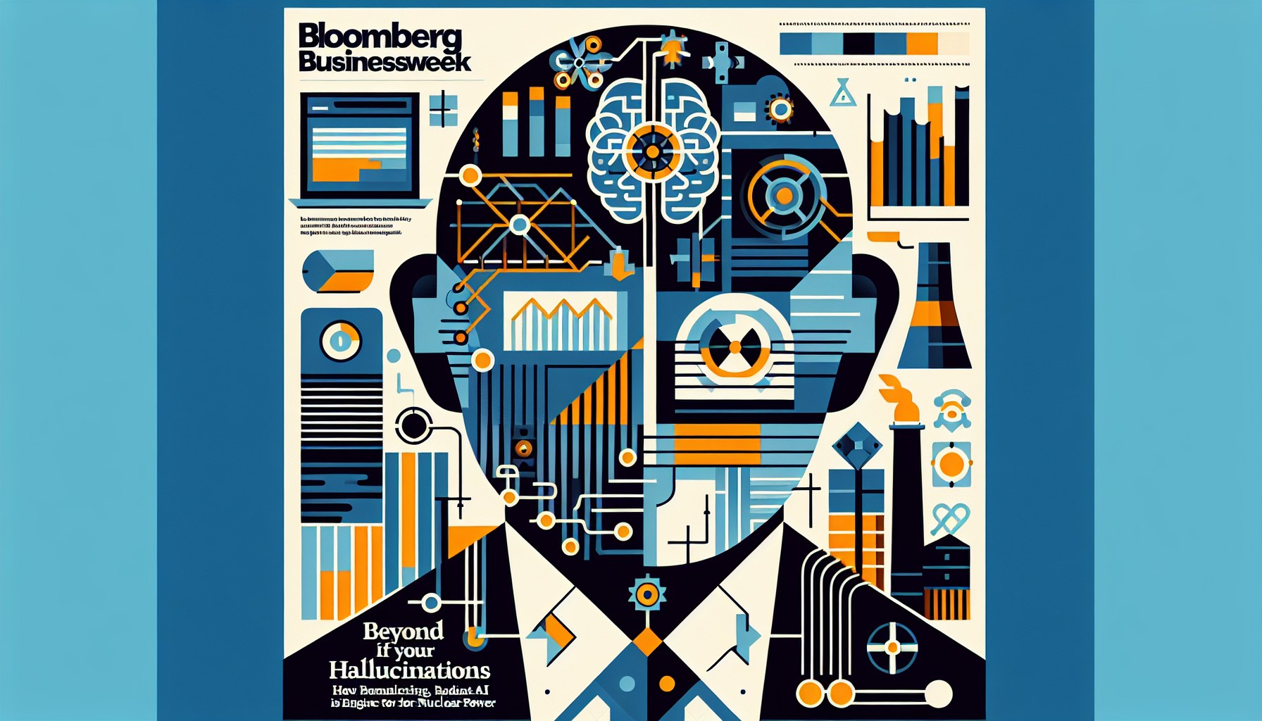 Create a stylized, flat 2D editorial illustration that communicates the concept of 'Beyond Hallucinations: How Radiant A