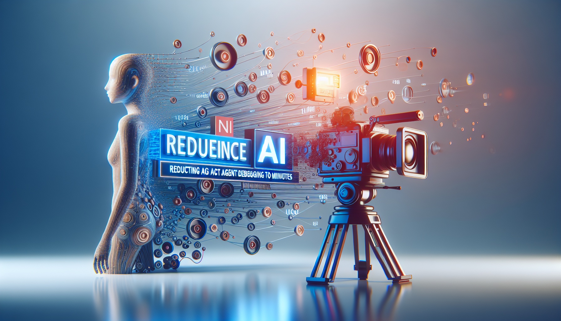 Create a photorealistic editorial news photography style image that represents the concept of reducing AI agent debuggin