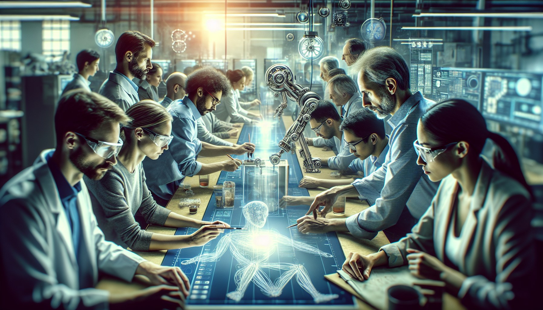 Envision a candid documentary-style photograph that portrays a real working environment focused on materials engineering