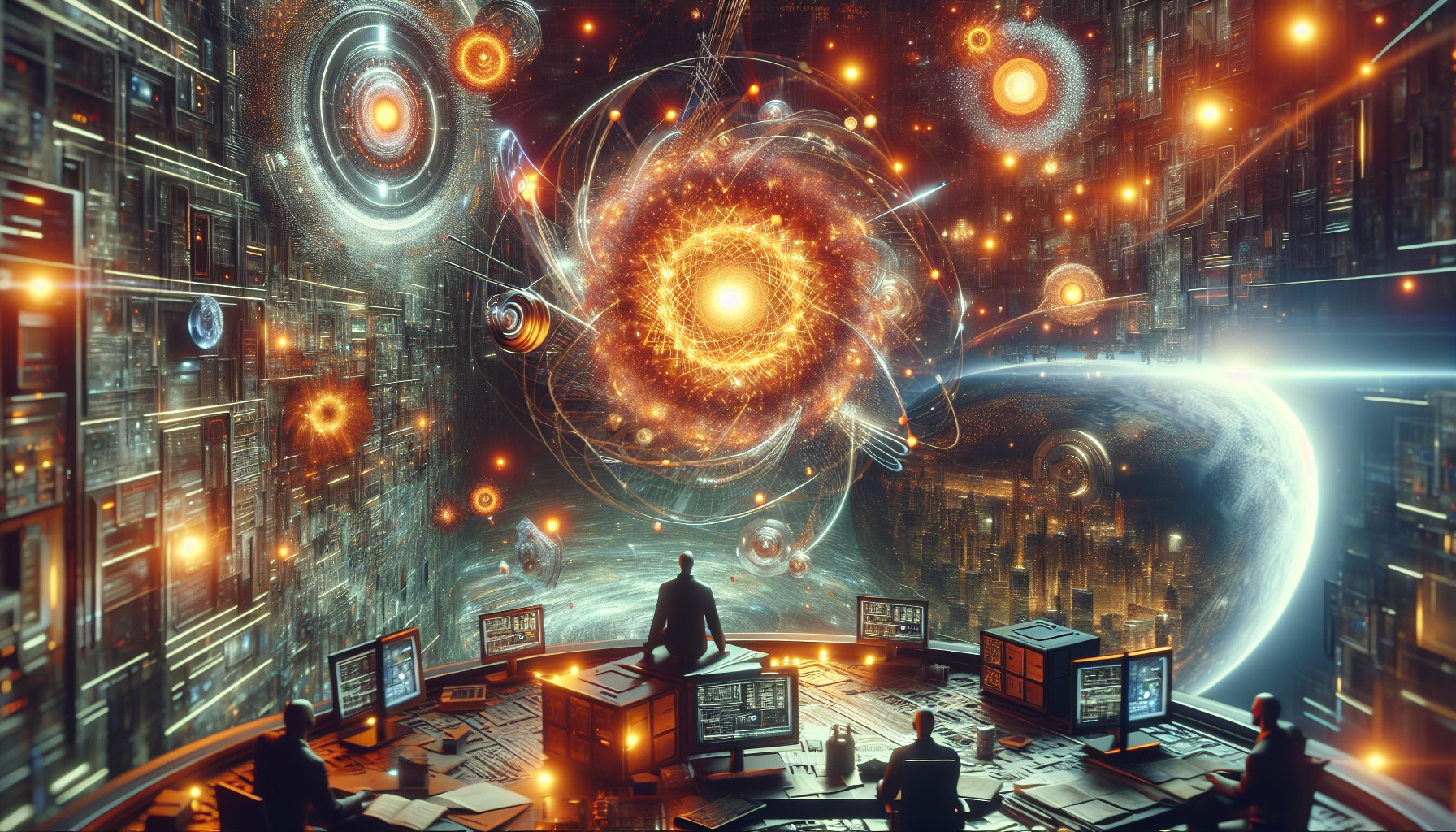 Create a professional and cinematic wide view, photo-realistic image encapsulating the theme of advanced technology rele