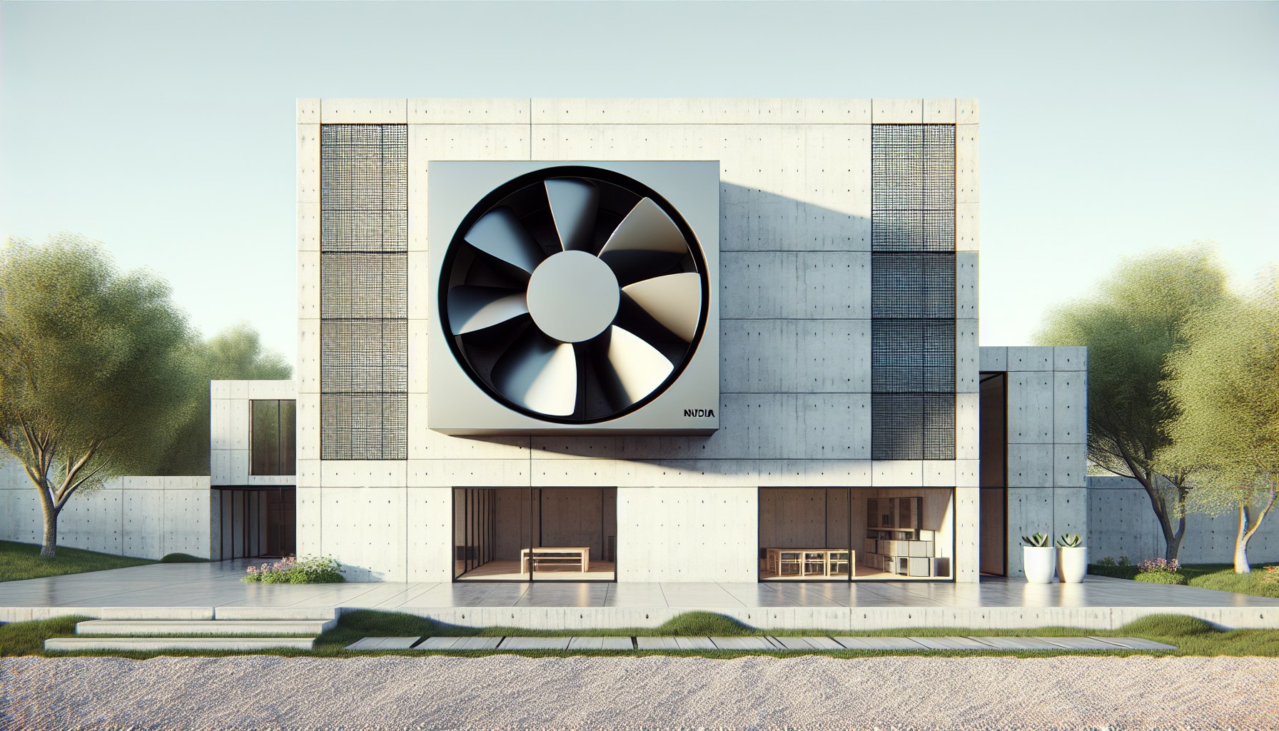 Create an image that captures the essence of brutalist minimalism. This should be illustrated by a single bold geometric